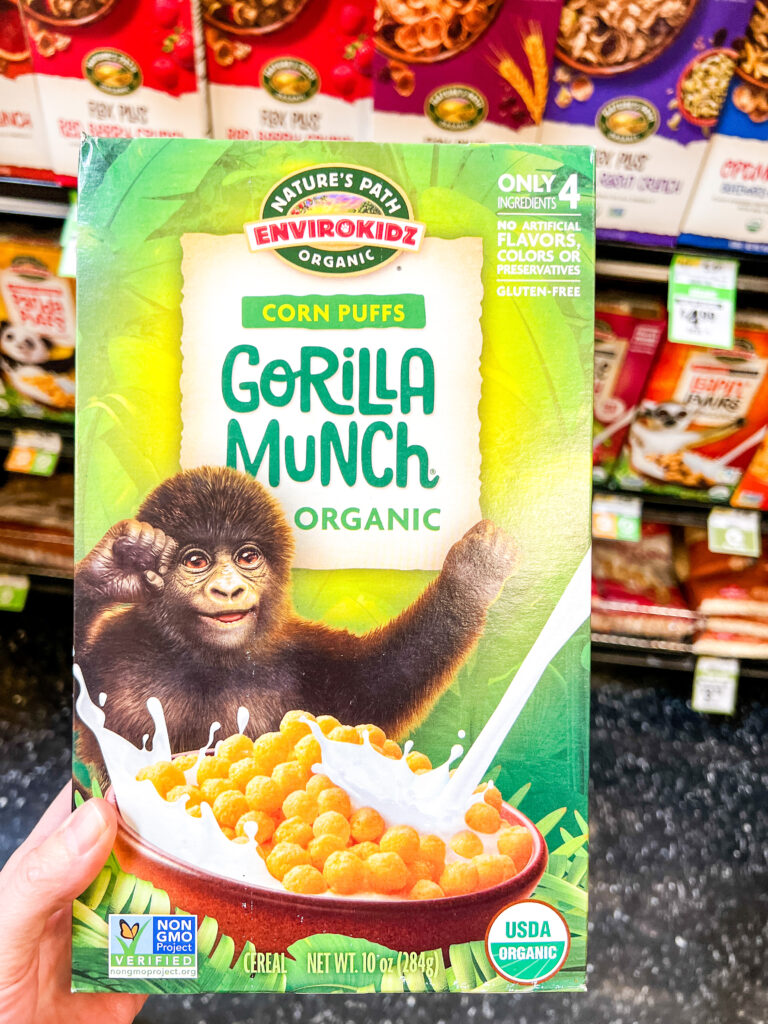 Gorilla Munch corn puff cereal