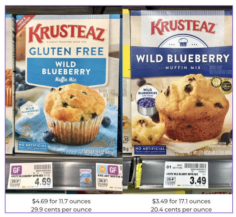 price comparison of krusteaz mixes