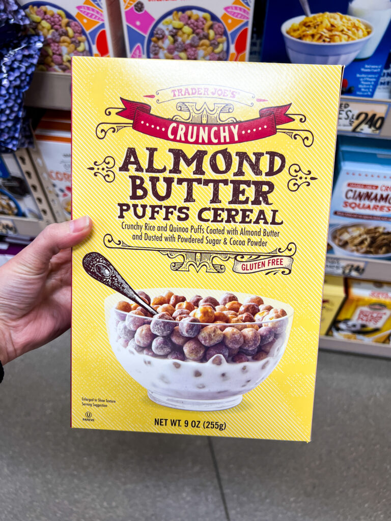 trader joe's almond butter puffs cereal