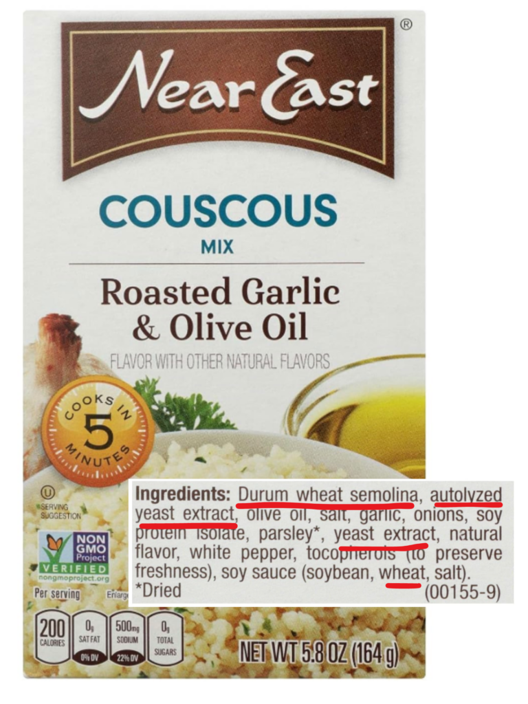 couscous contains gluten