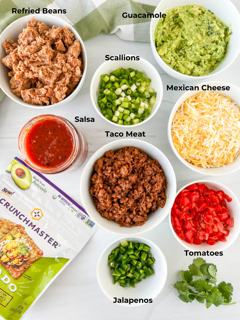 ingredients in mexican layered dip