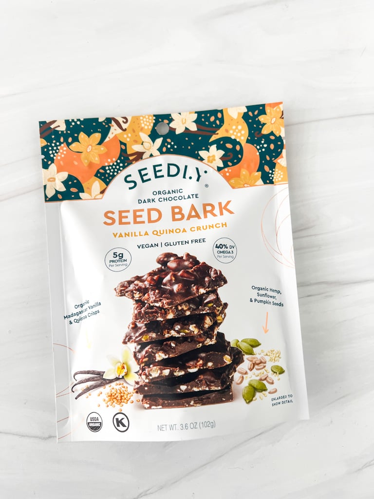 Seedly’s Vanilla Quinoa Crunch Dark Chocolate Bark