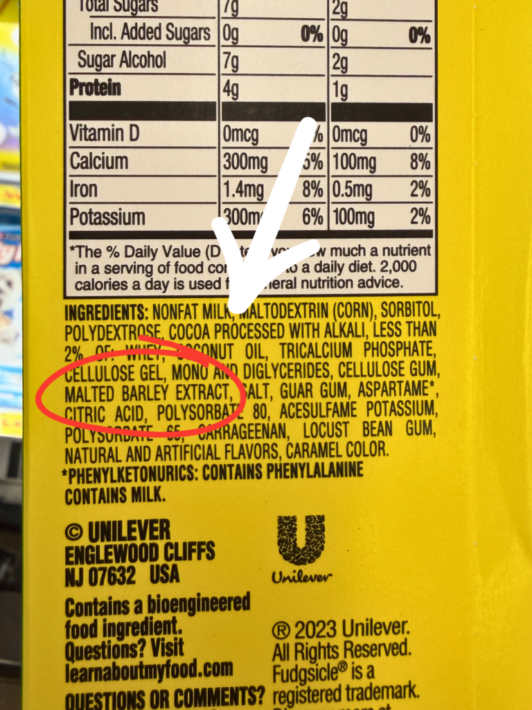 budgsicle ingredient list contains barley